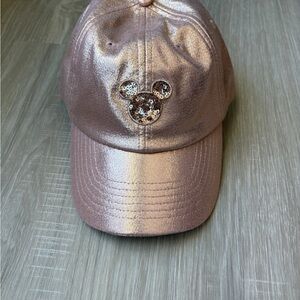 Disney Metallic Rose Gold Cap with Sequin Mickey